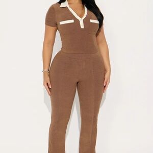 Women's Ribbed Flare Pant Set